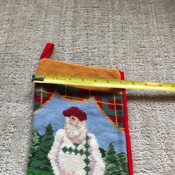 Vintage Needlepoint Christmas Stocking-Golfer - Picture 6 of 9